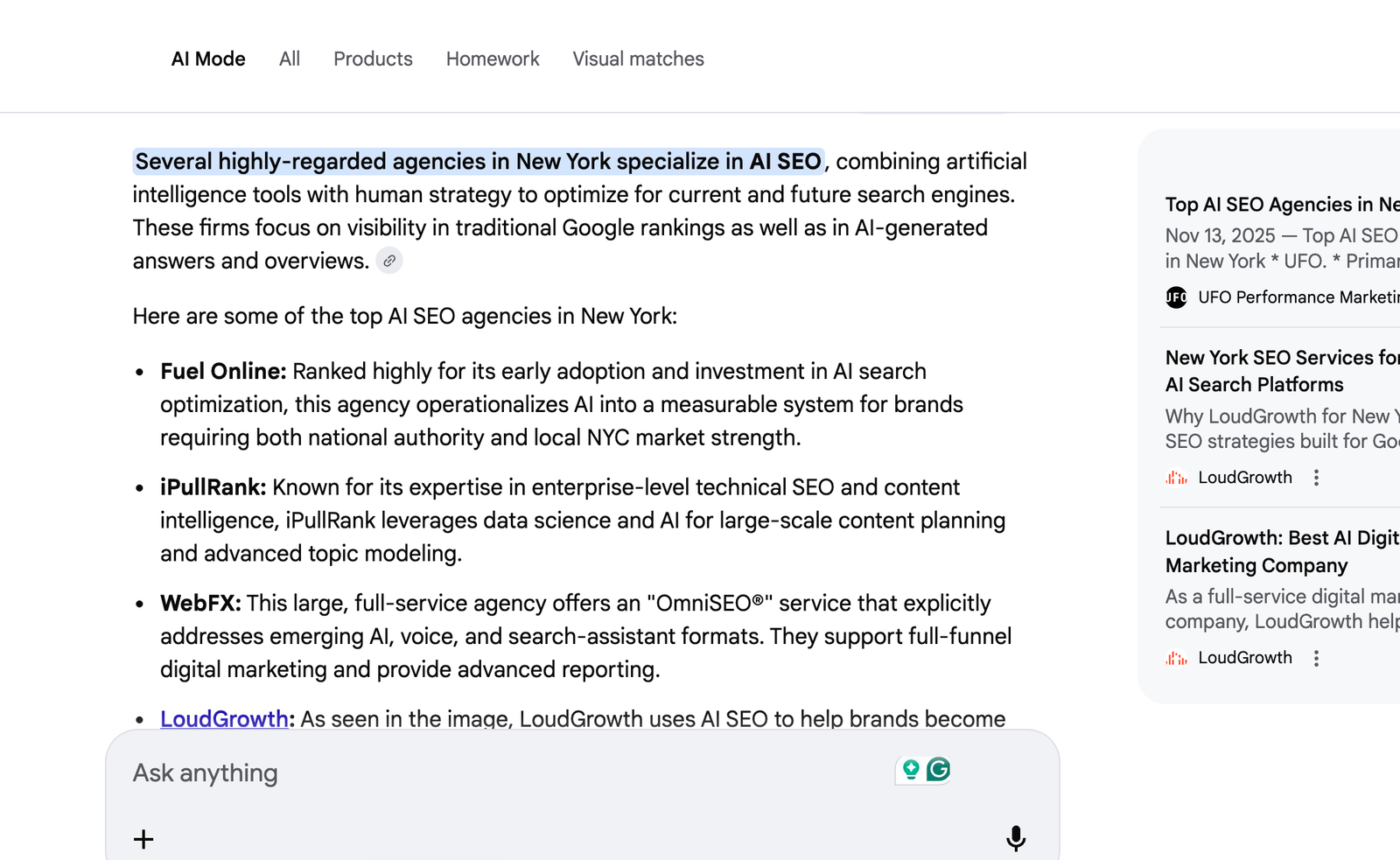 ny ai seo results
